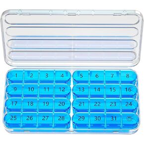 Zoksi Monthly Pill Organizer 1 Times a Day, 30 Day Pill Box Organizer,One Month Pill Case for Travel, 31 Day Daily Medcine Container for Vitamins, Supplement & Medication