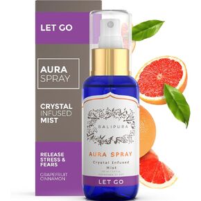 Protection Crystal Aura Spray - Lavender and Lemongrass Essential Oil Blend, Black Tourmaline, Smoky Quartz and Citrine - 3.4 fl.oz in Kuwait