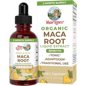 Maca | USDA Organic Maca Root | Maca Root Liquid Drops | Maca Supplement for Mood & Overall Health | Stress Relief Supplement | Vegan | Non-GMO | Gluten Free | Alcohol Free | 1 Fl Oz