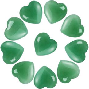 Marrywindix 10 Packs 1 Inch Healing Crystal Natural Rose Stone Heart Love Carved Palm Worry Stone Chakra Reiki Balancing