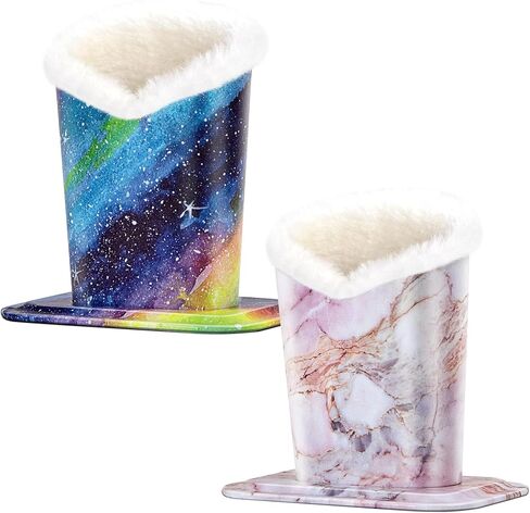 2 Pcs Eyeglass Holder Stands, PU Leather Glasses Holder Case Velvet Plush Fluffy Lined Eyeglasses Holder in Saudi Arabia