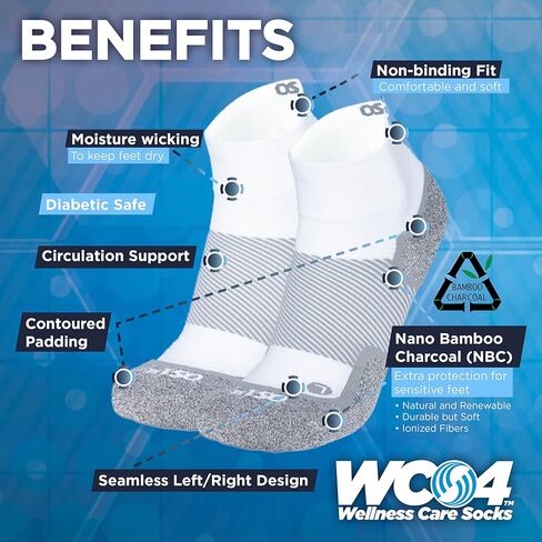 Diabetic and Neuropathy Non-Binding Wellness Socks by OrthoSleeve WC4 Improves Circulation and Helps with Edema in Kuwait