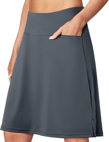 تنورة تنس من SPEED MATE بطول الركبة للنساء، تنورة رياضية للجولف، تنورة غير رسمية عالية الخصر قابلة للتنفس مع جيوب in Kuwait