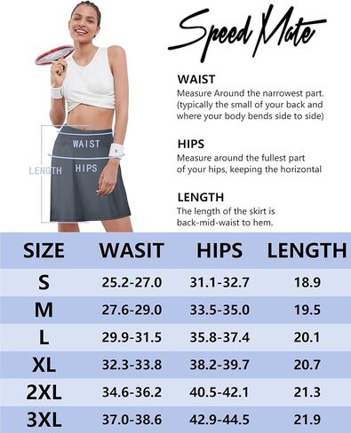 تنورة تنس من SPEED MATE بطول الركبة للنساء، تنورة رياضية للجولف، تنورة غير رسمية عالية الخصر قابلة للتنفس مع جيوب in Kuwait