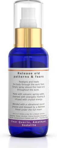 Protection Crystal Aura Spray - Lavender and Lemongrass Essential Oil Blend, Black Tourmaline, Smoky Quartz and Citrine - 3.4 fl.oz in Kuwait