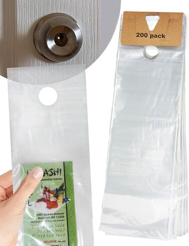Plastic Door Hanger Bags 1000 Pack - 6 x 19 In, Clear Door Hanger Bags | 19" Tall Flyer Bags, 1.5 mil Thick, Moisture & Tear Resistant, Easy Fill, Fits Brochures, Invitations, Samples & Postcards. in Saudi Arabia