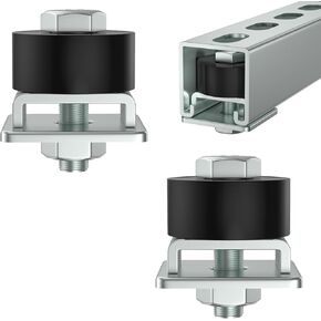 SKTREX Anti-Skid designTrolley Roller Wheels Limit Trolley Assembly Positioning for Unistrut Strut Channel with 1-5/8" Wide and All 1-5/8" or Taller Strut Channel Pack of 2