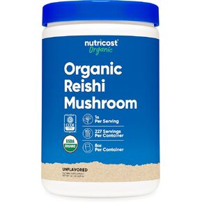 Nutricost Organic Reishi Mushroom Powder 0.5LB (8oz) - USDA Certified 100% Organic, Vegetarian, Non-GMO, Gluten Free