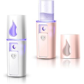 Handheld Personal Diffuser 4 Pack Portable Diffuser for Essential Oils Aromatherapy Diffuser Pocket Size for Desk Office Travel Car with 4 USB Cable, White Pink