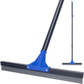 Floor Squeegee with 60" Long Handle, Heavy Duty 18" Rubber Squeegee Broom for Concrete Floor, Bathroom Tile, Garage