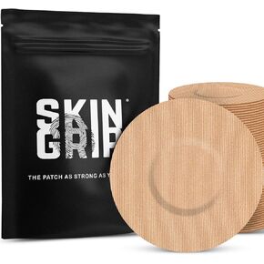 Skin Grip Adhesive Patches for Freestyle Libre 2 – Waterproof & Sweatproof for 10-14 Days, Pre-Cut Adhesive Tape, Continuous Glucose Monitor Sensor Cover – 20 Pack, Blue
