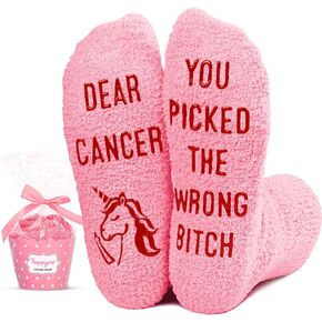 HAPPYPOP Breast Cancer Awareness Socks For Women Breast Cancer Socks Inspirational Socks, Inspirational Gifts Breast Cancer Gifts Chemo Gifts Breast Cancer Awareness Gifts