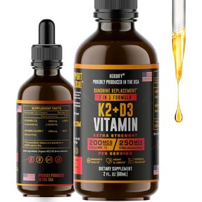 Vitamin D3 K2 Drops – Liquid Vitamins for Women, Men & Teen Vitamins - Bone Strength Supplements - D3 K2 Mt Vitamins for Immune Support & Heart Health - Vitamin D3 10000 Iu Liquid K2 Drops – 2 oz