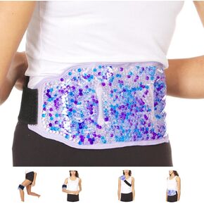 Premium Hot Cold Gel Bead Ice Pack by FOMI Care | Cool Compress for Lower Back, Shoulder, Knee, Bicep, Stomach | Coccyx, Sciatica, Tailbone Pain Relief | Flexible, Reusable Heating Pad | 15" x 5"