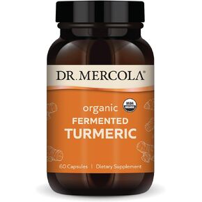 Dr. Mercola Organic Fermented Turmeric Dietary Supplement, 90 Servings (180 Tablets), Non GMO, Gluten Free, Soy Free