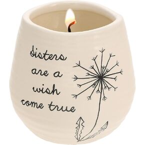 Pavilion Gift Company Plain Dandelion Sisters are a Wish Come True Yellow Ceramic Soy Serenity Scented Candle