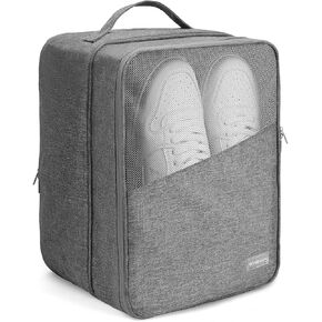 emissary Shoe Bag Holds 3 Pair of Shoes for Travel, Large Waterproof Shoe Bags for Storage, Shoe Bags for Travel With Pocket, Travel Shoe Bags for Packing, Sneaker Travel Bag for Women Men(Black)