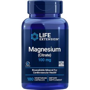 Life Extension Magnesium Citrate, 100 Mg, 100 Capsules (2 Pack)