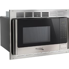 RecPro RV Stainless Steel Microwave with Trim Kit | 1.0 Cu. Ft. | 900W | Direct replacement for Greystone and High Pointe