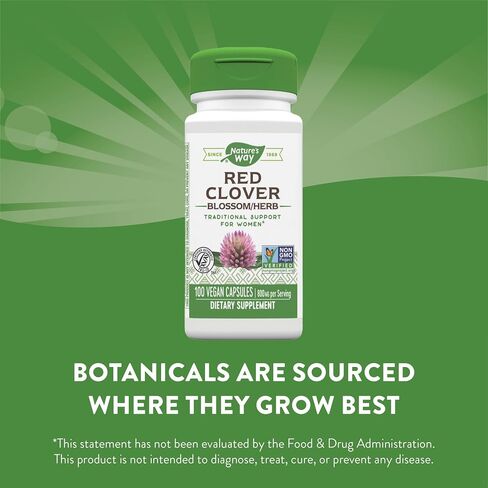 Nature's Way Red Clover Blossom Herb, Traditional Women's Health Support*, 800 mg per serving, 100 Vegan Capsules in Saudi Arabia