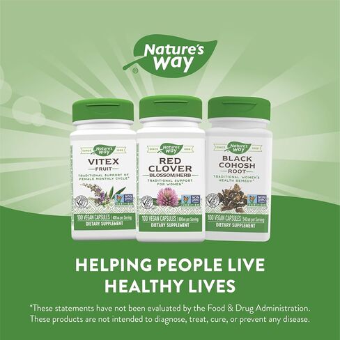 Nature's Way Red Clover Blossom Herb, Traditional Women's Health Support*, 800 mg per serving, 100 Vegan Capsules in Saudi Arabia