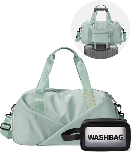 حقيبة من القماش الخشن مقاس 18 بوصة من Unineovo للنساء مع حقيبة أدوات الزينة، وحقائب رياضية سعة 30 لترًا مع جيب مبلل وحجرة للأحذية، وحقيبة سفر من القماش الخشن مع أكمام بعجلات، وحقيبة ليلية، ورياضة، والسفر، وصالة الألعاب الرياضية، واليوجا in Kuwait