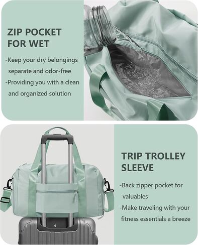 حقيبة من القماش الخشن مقاس 18 بوصة من Unineovo للنساء مع حقيبة أدوات الزينة، وحقائب رياضية سعة 30 لترًا مع جيب مبلل وحجرة للأحذية، وحقيبة سفر من القماش الخشن مع أكمام بعجلات، وحقيبة ليلية، ورياضة، والسفر، وصالة الألعاب الرياضية، واليوجا in Kuwait