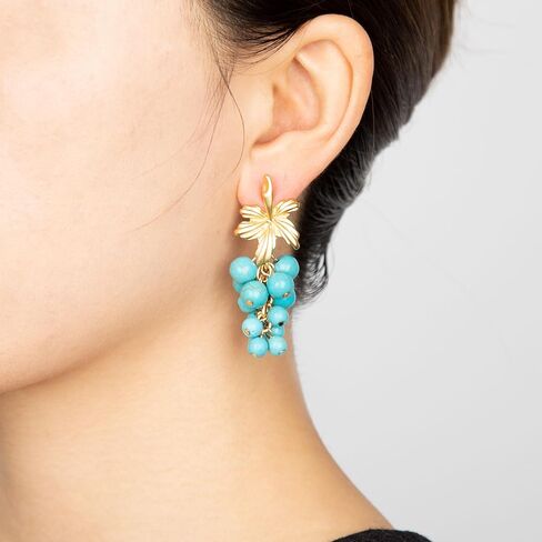 POSUR أقراط متدلية من العنب الفيروزي والمطرزة بالذهب عيار 14 قيراط للنساء أقراط متدلية من الذهب والفضة لهدايا الفتيات المراهقات in Kuwait