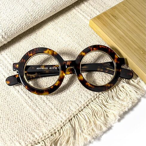 Zeelool Retro Thick Round Blue Light Blocking Glasses for Women Men Calhoun ZOA01776 in Kuwait