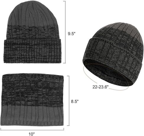 KRATARC Winter Warm Scarf Beanie Hat Glove Neck Gaiter Set Adult Men Women Outdoor in Kuwait