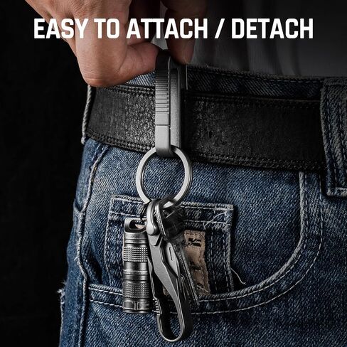 TISUR Belt Key Clip,Titanium Carabiner Key Chain Ring Holder for Belt, Quick Release Detachable Keychain Clip in Kuwait