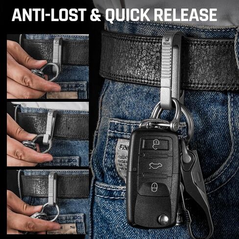 TISUR Belt Key Clip,Titanium Carabiner Key Chain Ring Holder for Belt, Quick Release Detachable Keychain Clip in Kuwait