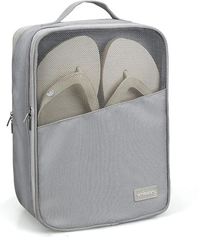 emissary Shoe Bag Holds 3 Pair of Shoes for Travel, Large Waterproof Shoe Bags for Storage, Shoe Bags for Travel With Pocket, Travel Shoe Bags for Packing, Sneaker Travel Bag for Women Men(Black) in Kuwait
