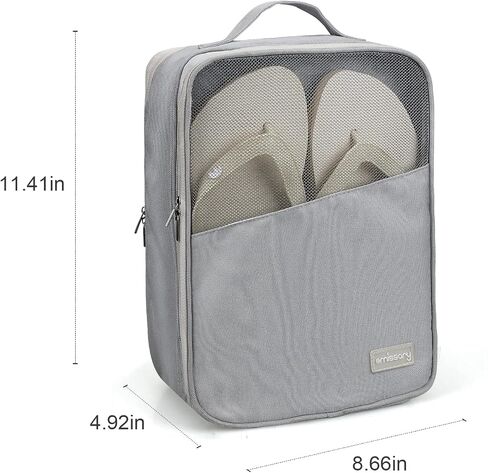 emissary Shoe Bag Holds 3 Pair of Shoes for Travel, Large Waterproof Shoe Bags for Storage, Shoe Bags for Travel With Pocket, Travel Shoe Bags for Packing, Sneaker Travel Bag for Women Men(Black) in Kuwait