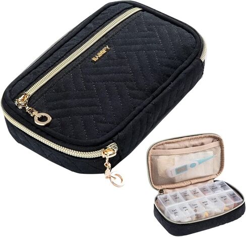 BAGSFY Pill Organizer Case 2 Times a Day- Weekly Medicine Organizer Travel Pill Box with Removable Seven-Day Medicine Case Container for Fish Oil, Vitamin, Supplement in Saudi Arabia