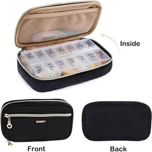 BAGSFY Pill Organizer Case 2 Times a Day- Weekly Medicine Organizer Travel Pill Box with Removable Seven-Day Medicine Case Container for Fish Oil, Vitamin, Supplement in Saudi Arabia