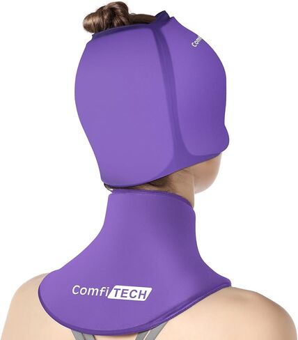 comfitech الصداع النصفي تخفيف غطاء والرقبة الجليد حزمة هلام التفاف، غطاء الصداع النصفي، حزمة الجليد عنق الرحم للرقبة، حزمة الرعاية للجيوب الأنفية مكتب الرقبة تخفيف آلام جراحة عنق الرحم (الوردي) in Kuwait