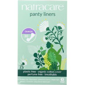 Natracare Organic and Natural Tanga Panty Liners, Thong Style, 30 Count, 3 Boxes (90 Liners Total)