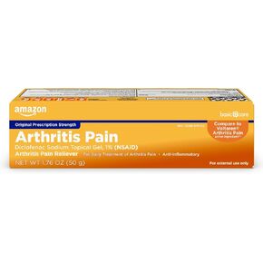 Amazon Basic Care Arthritis Pain Relieving Gel, Diclofenac Sodium Topical Gel, 1 Percent, Non-Steroidal Anti-Inflammatory Drug for Arthritis Pain Relief, 100 Grams, 3.53 Ounce (Pack of 1)