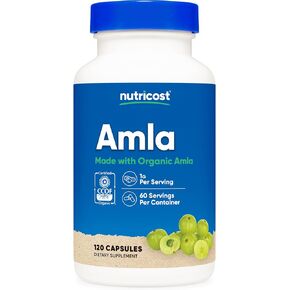 Nutricost Amla 1000mg, 120 Vegetarian Capsules - CCOF Certified Made with Organic, Non-GMO, Gluten Free, 60 Servings