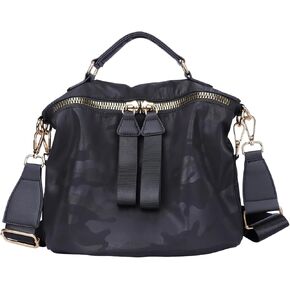 PAKFIEKS Splashproof Nylon Crossbody Bag for Women Anti-theft Camo Purse Shopping Tote Bag Lightweight Shoulder Bag