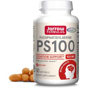Jarrow Formulas PS100 Phosphatidylserine 100 mg, Dietary Supplement for Brain Health and Cognition Support, 120 Softgels, 40-120 Day Supply