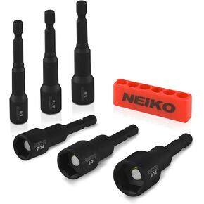 Neiko 01147A Allen Wrench Drill Bits, 11-Piece Hex Drill Bit Set, SAE Sizes 1/16" to 5/16", Magnetic Hex Head Bits, 3" Quick Release Shanks, S2 Steel, Compatible with Power Drills and Impact Drivers