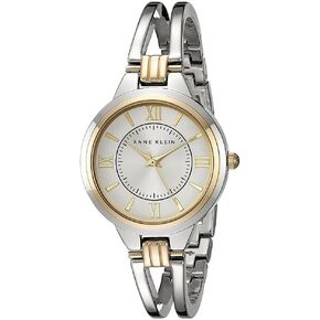 Anne Klein Women's AK/1441SVTT Two-Tone Open Bangle Watch