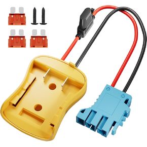 20V Battery Adapter for Dewalt Power Wheel Battery Adapter with Wire Harness Connector 12 AWG Wire 3 Replaceable Fuses for Riding Toys