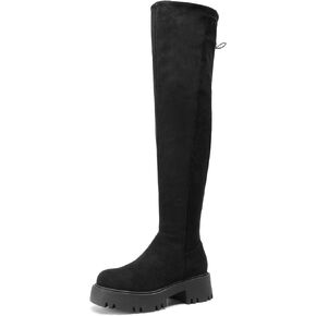 DREAM PAIRS Women's Platform Over The Knee Boots Lug Sole Round Toe Thigh High Long Chunky Block Heels Fall Boots in Kuwait