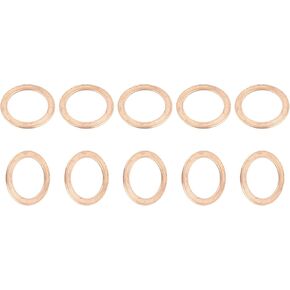DTGN 12mmx20mmx1.5mm(IDxODxT) Flat Copper Sealing Washers - 10Pack - Good for Industrial Machinery M12 Screws - Copper Flat Ring Gasket