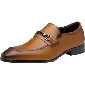 Jouesn Men's Dress Shoes Premium Leather Penny Loafers for Men Slip-On Formal Dress Loafers for Men