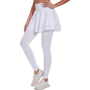 Ultrafun Women's UPF 50+ Capri Skirted Leggings Tights Active Tennis Skirt with Pockets