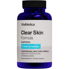VitaMedica | Clear Skin Vitamin Formula | Acne Treatment | Skin Care | Cleanse & Detoxify | Vitamin C, A, & E, Plus Zinc | Bromelain | Chromium | Selenium | Collagen Support | for Women & Men | 60 Ct
